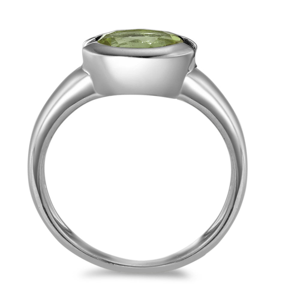 Fingerring 375/9 K Weissgold Peridot