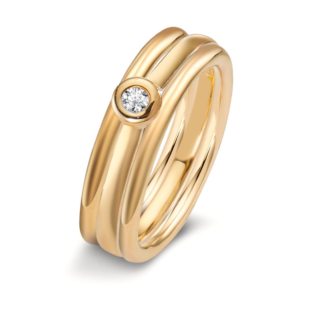 Solitär Ring 750/18 K Gelbgold Diamant 0.03 ct, w-si