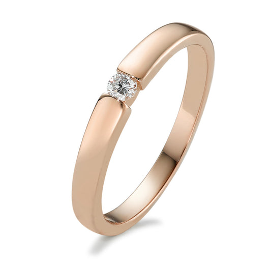 Solitär Ring 585/14 K Rotgold Diamant 0.06 ct, w-si