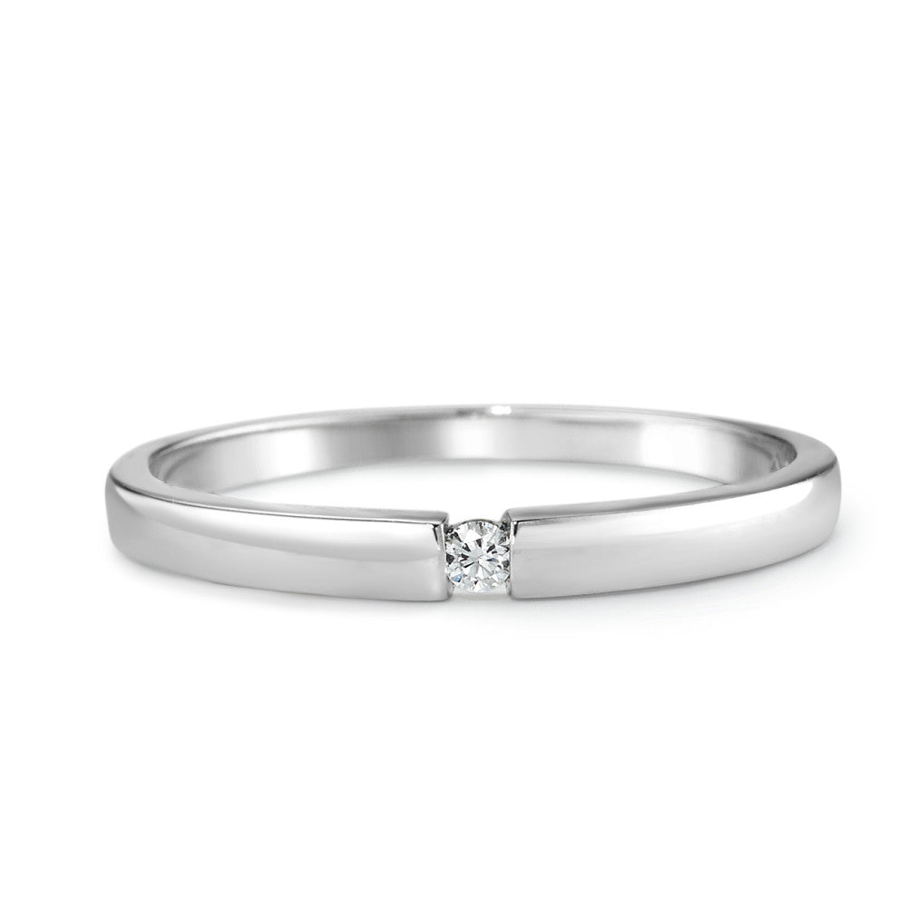 Solitär Ring 585/14 K Weissgold Diamant 0.03 ct, w-si