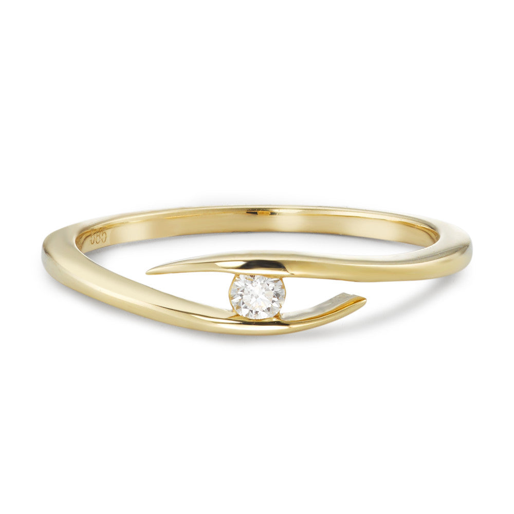 Fingerring 585/14 K Gelbgold Diamant 0.05 ct, w-si