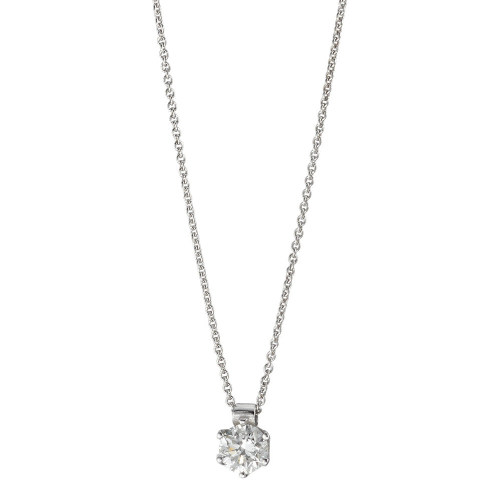 Collier 585/14 K Weissgold Diamant 0.22 ct, w-si verstellbar