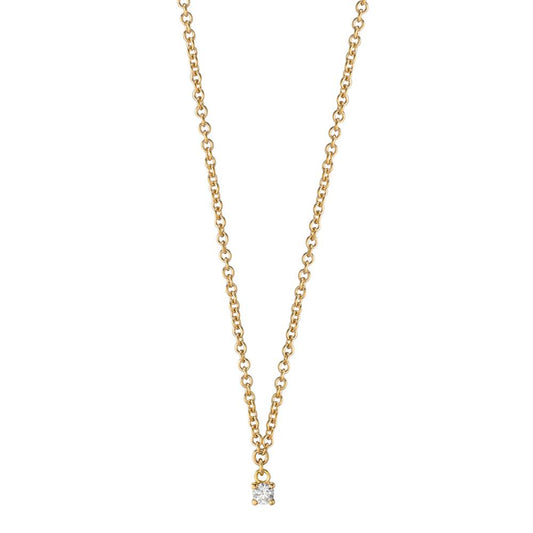 Collier 750/18 K Gelbgold Diamant 0.04 ct, w-si verstellbar