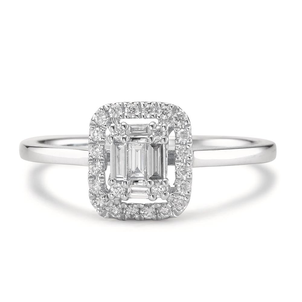 Solitär Ring 750/18 K Weissgold Diamant 0.32 ct, w-si