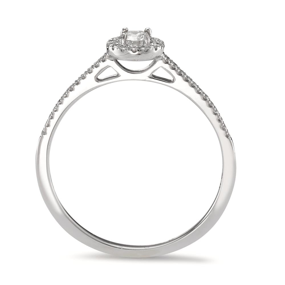 Solitär Ring 750/18 K Weissgold Diamant 0.21 ct, w-si