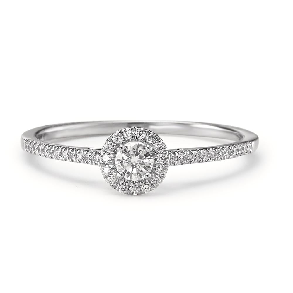 Solitär Ring 750/18 K Weissgold Diamant 0.21 ct, w-si