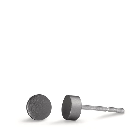 Ohrstecker Disc Ø5mm aus Aluminium in Moonstone Grey, Stift und Verschluss aus Edelstahl