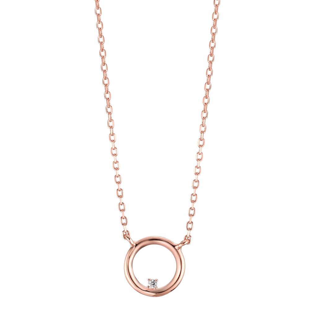 Collier Silber Zirkonia rosé vergoldet verstellbar