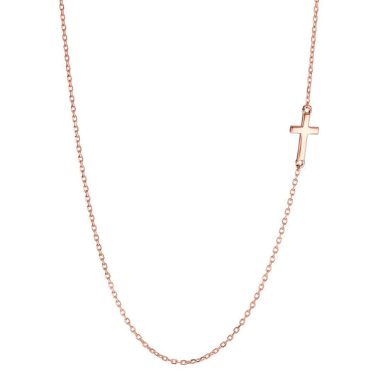 Collier Silber rosé vergoldet Kreuz verstellbar