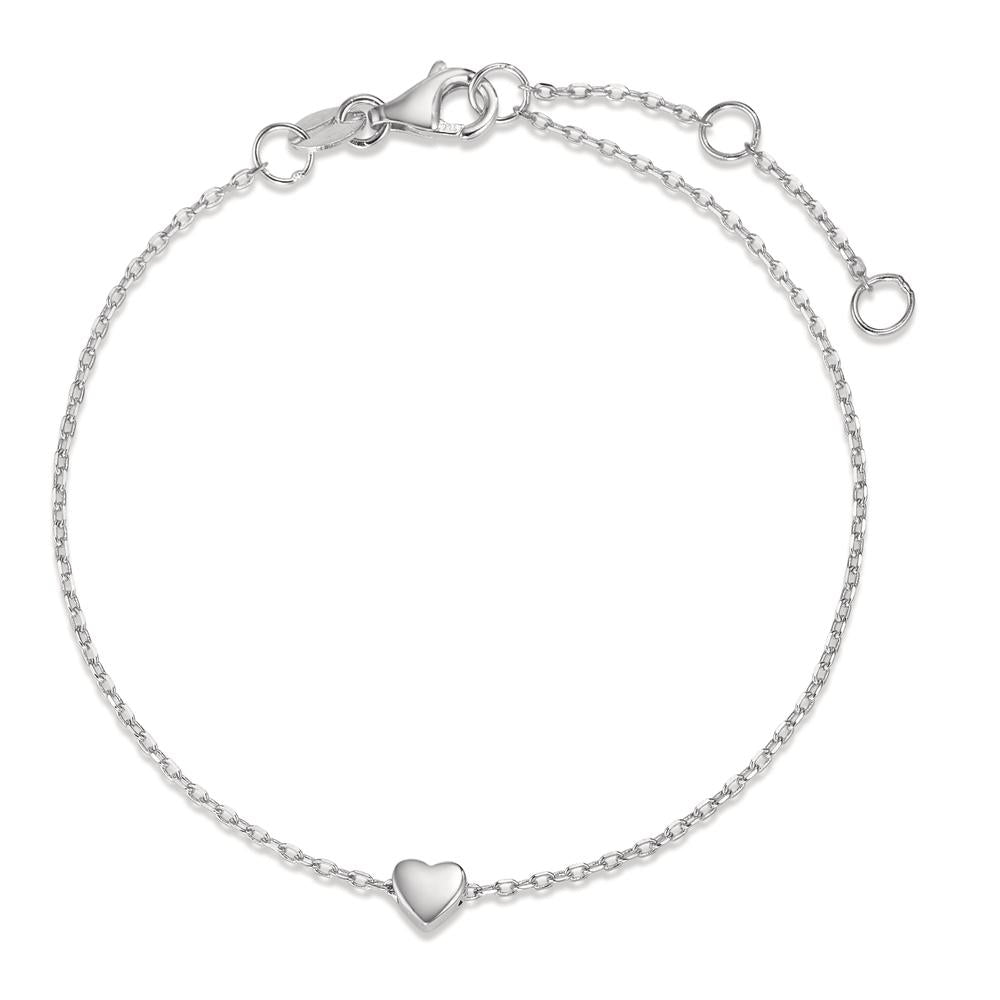 Armband Silber rhodiniert Herz verstellbar