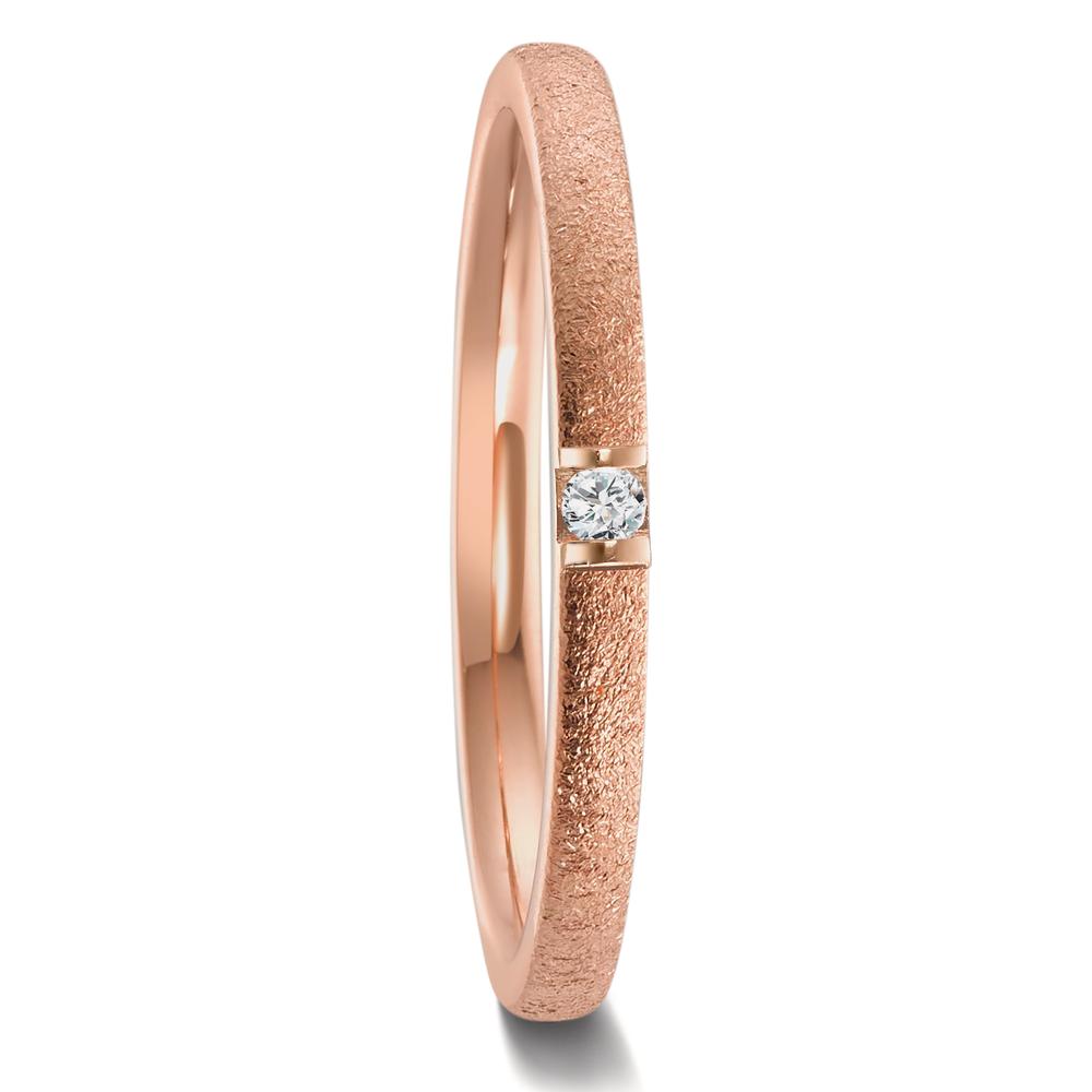 Partnerring 750/18 K Rosegold Diamant 0.03 ct, w-si