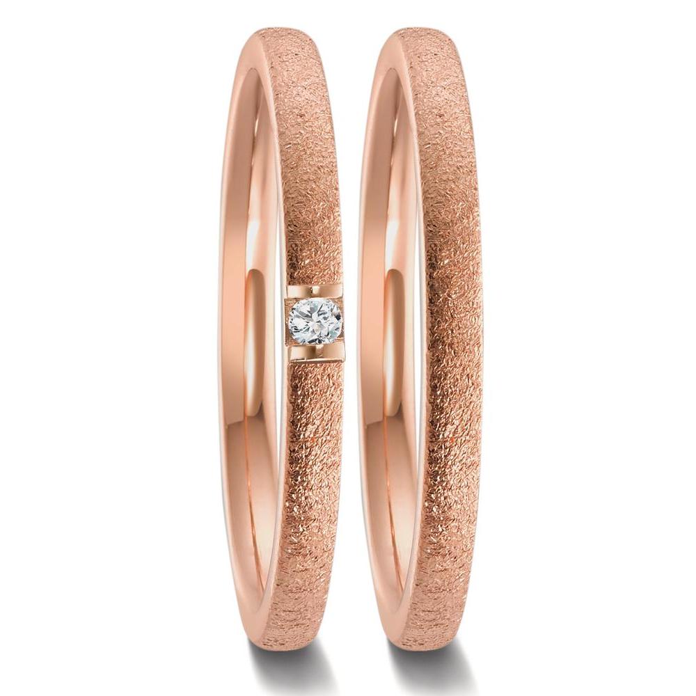 Partnerring 750/18 K Rosegold Diamant 0.03 ct, w-si