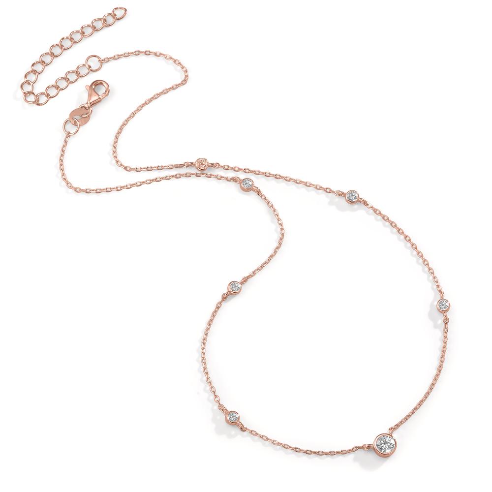 Collier Silber Zirkonia 7 Steine rosé vergoldet verstellbar