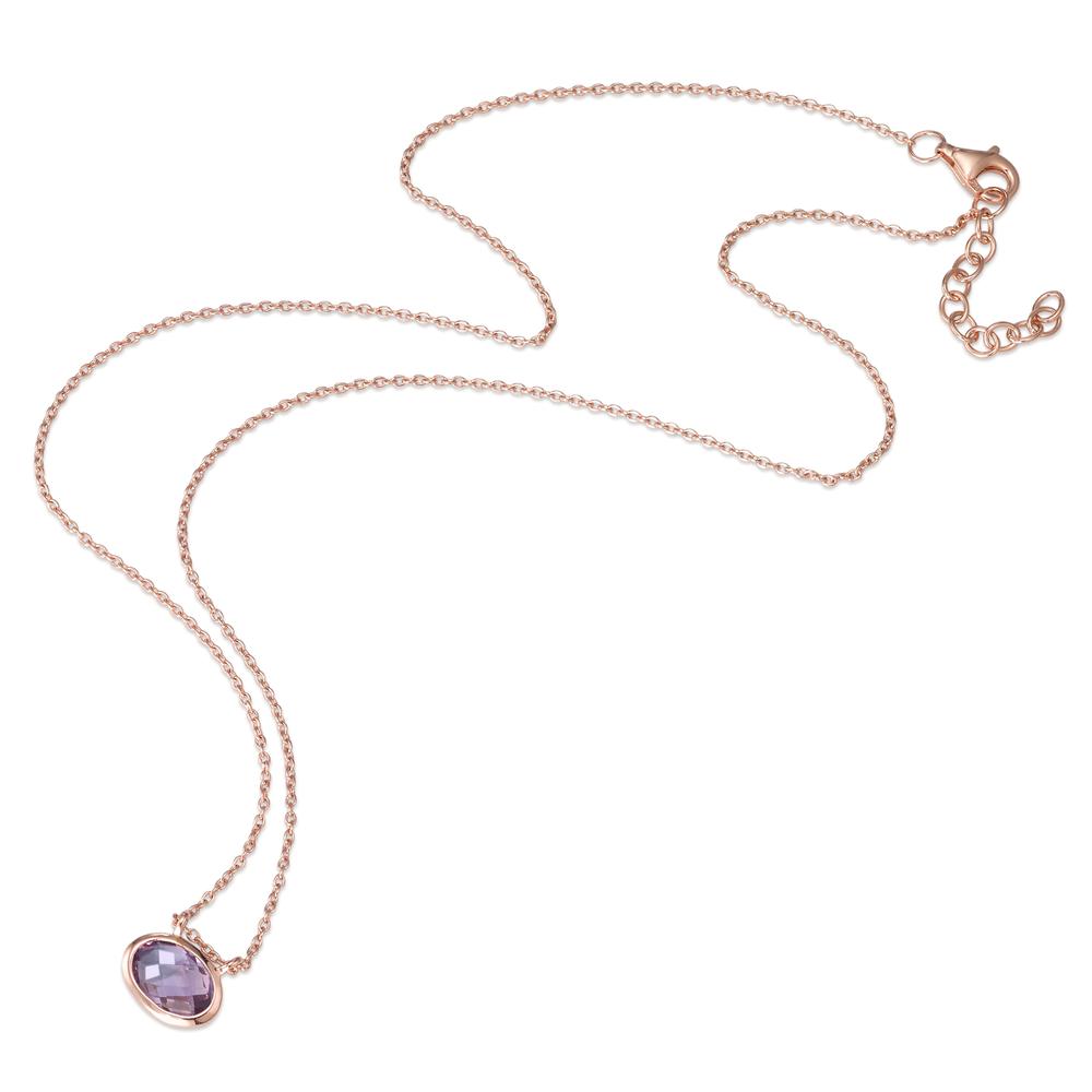 Collier Silber Amethyst rosé vergoldet verstellbar