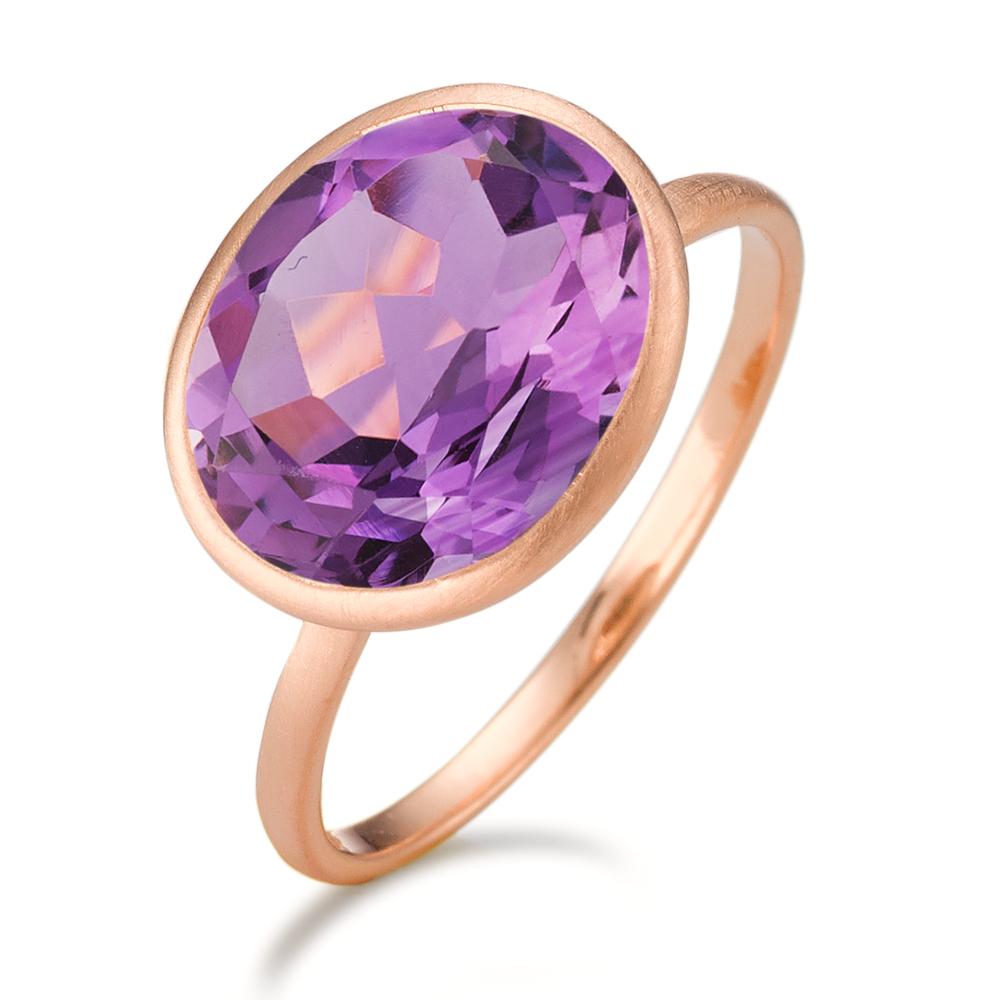 Fingerring Silber Amethyst rosé vergoldet