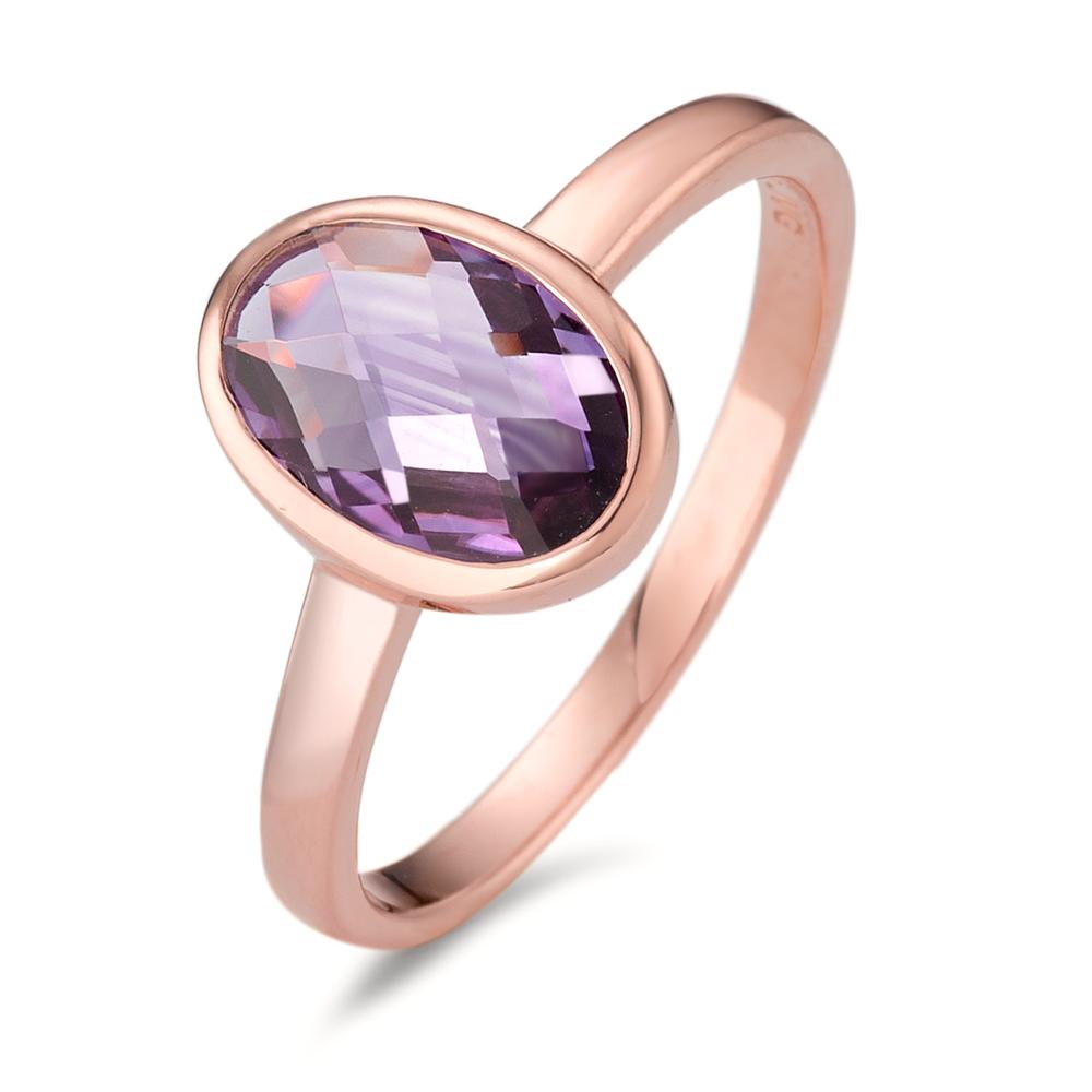 Fingerring Silber Amethyst rosé vergoldet