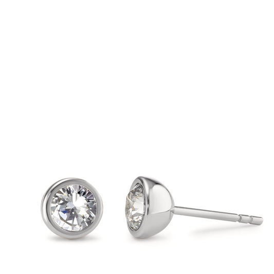 Ohrstecker Joy Edelstahl mit Crystal White Zirkonia, Ø7mm