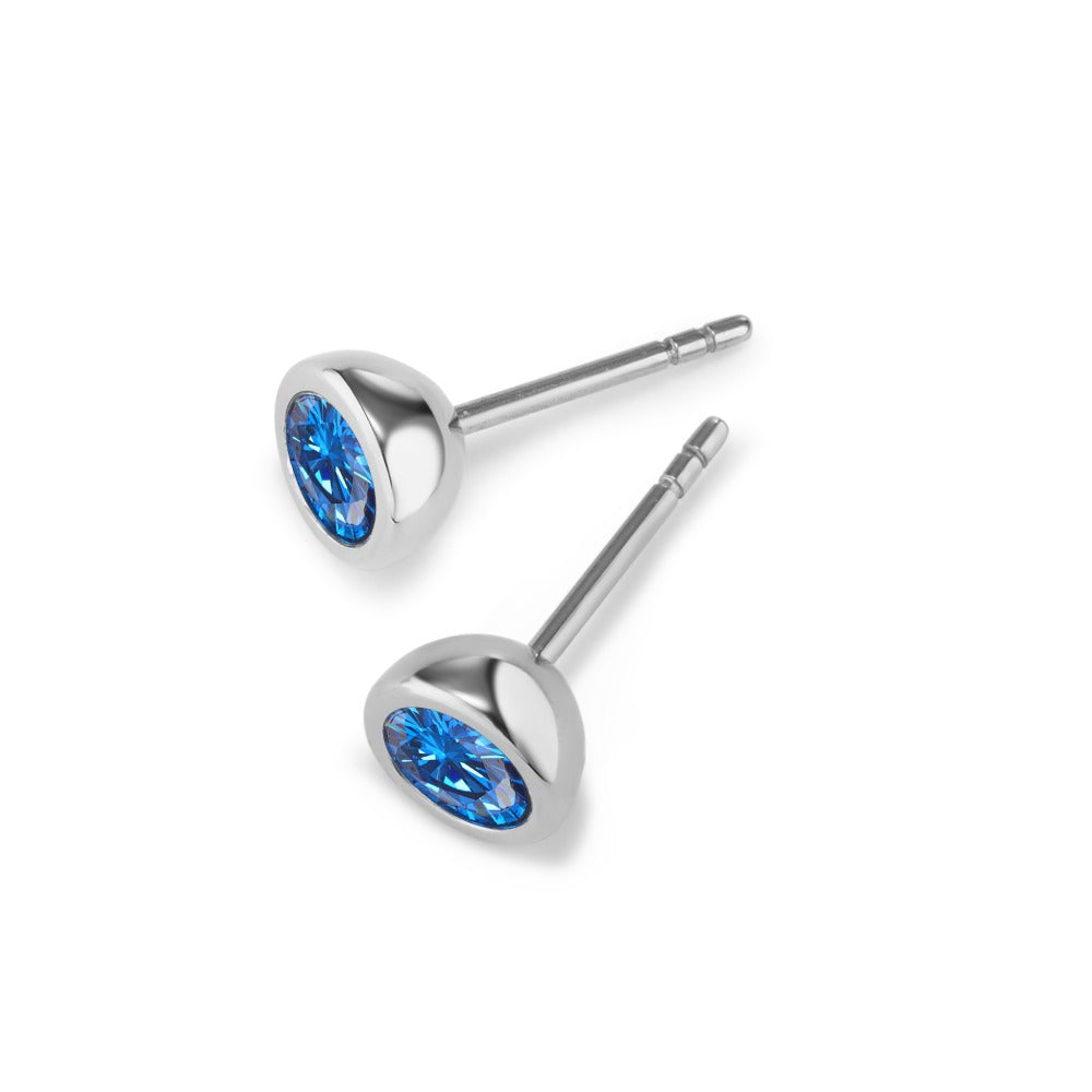 Ohrstecker Joy Edelstahl mit Sky Blue Zirkonia, Ø7mm