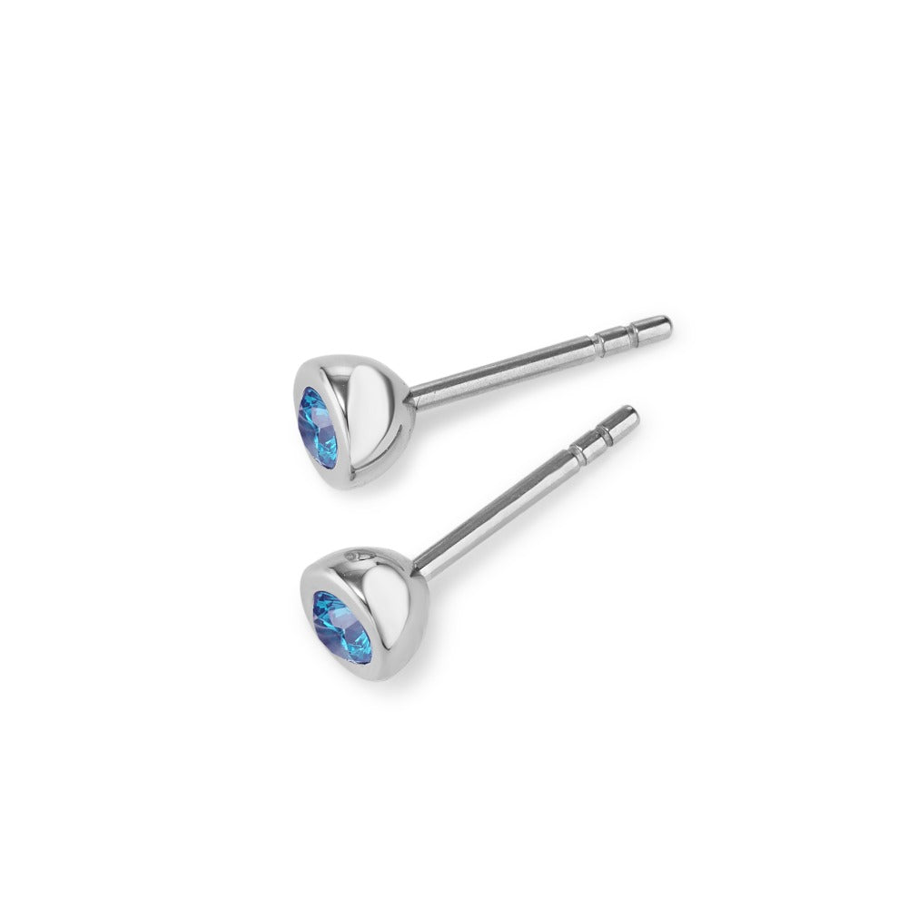 Ohrstecker Joy Edelstahl mit Sky Blue Zirkonia, Ø5mm