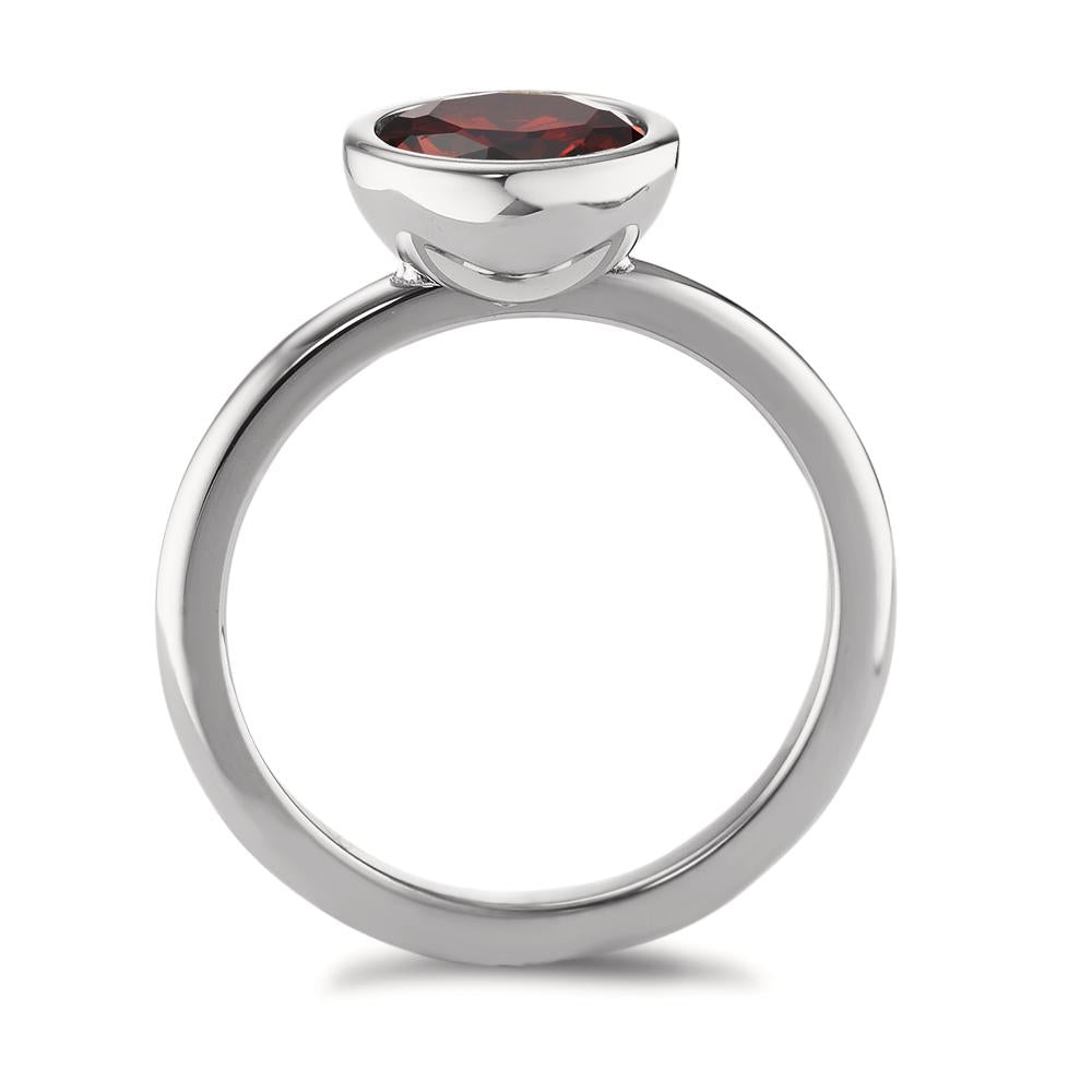 Fingerring Edelstahl Zirkonia bordeaux Ø9.5 mm