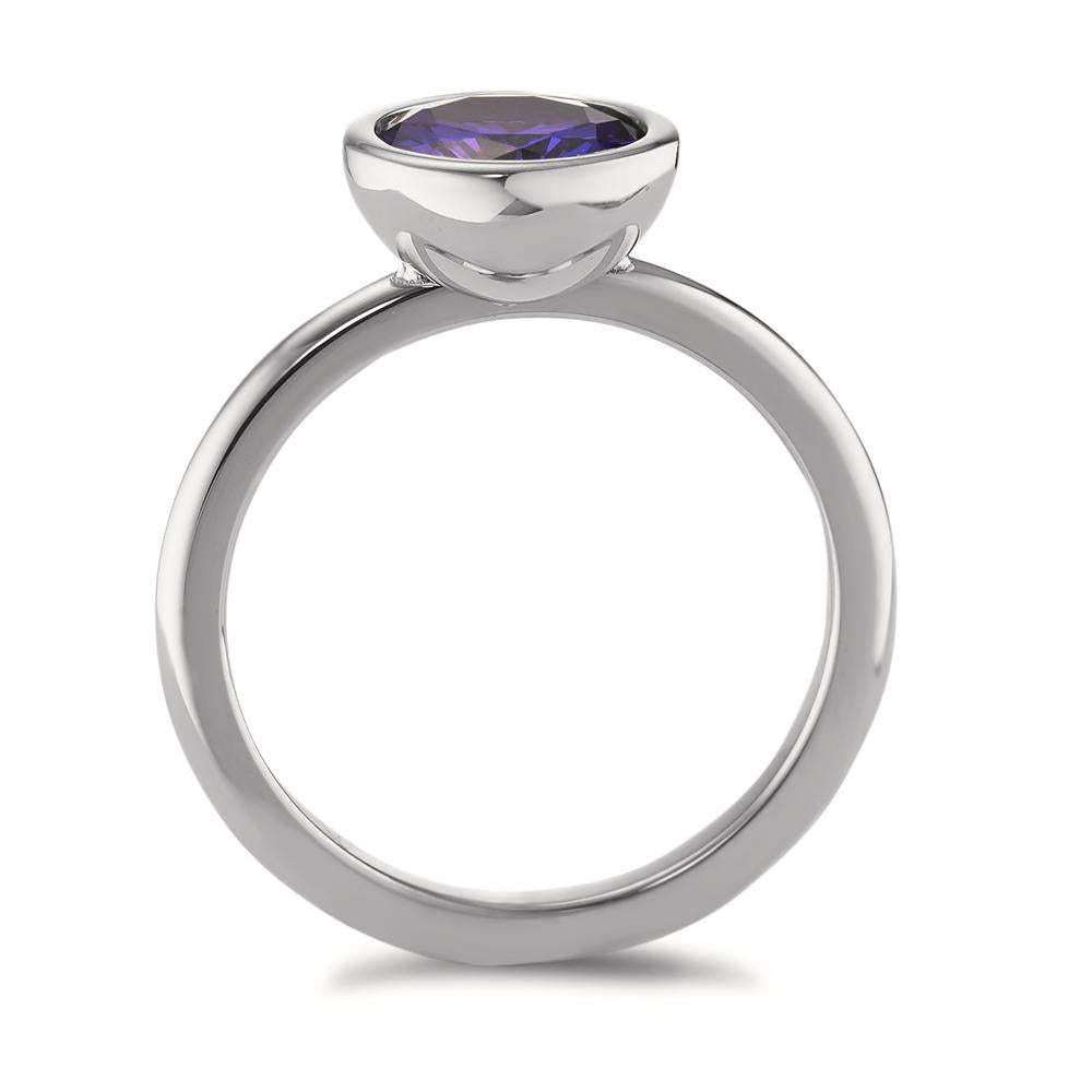 Fingerring Edelstahl Zirkonia violett Ø9.5 mm