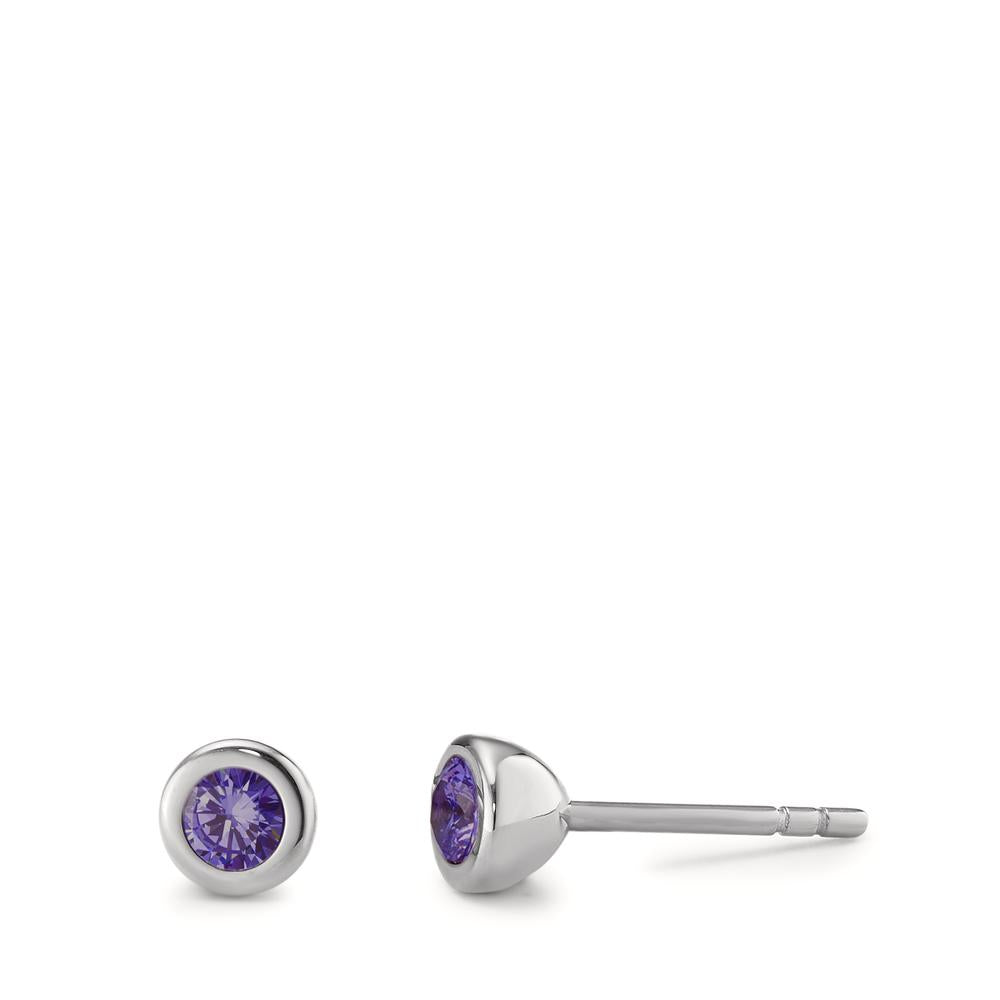 Ohrstecker Joy Edelstahl mit Purple Rose Zirkonia, Ø5mm