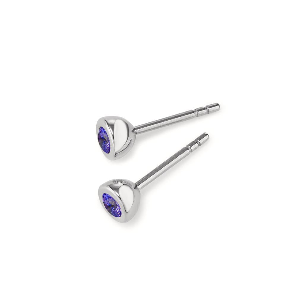 Ohrstecker Joy Edelstahl mit Purple Rose Zirkonia, Ø5mm