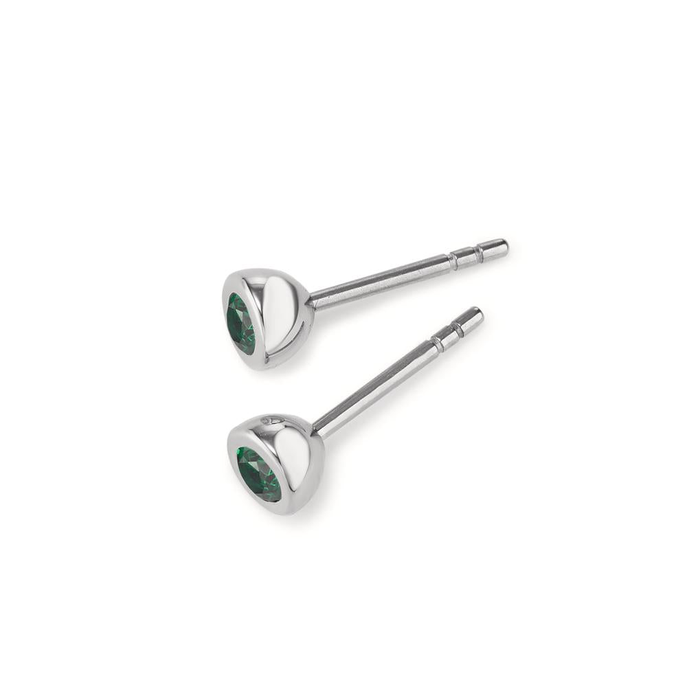 Ohrstecker Joy Edelstahl mit Jungle Green Zirkonia, Ø5mm