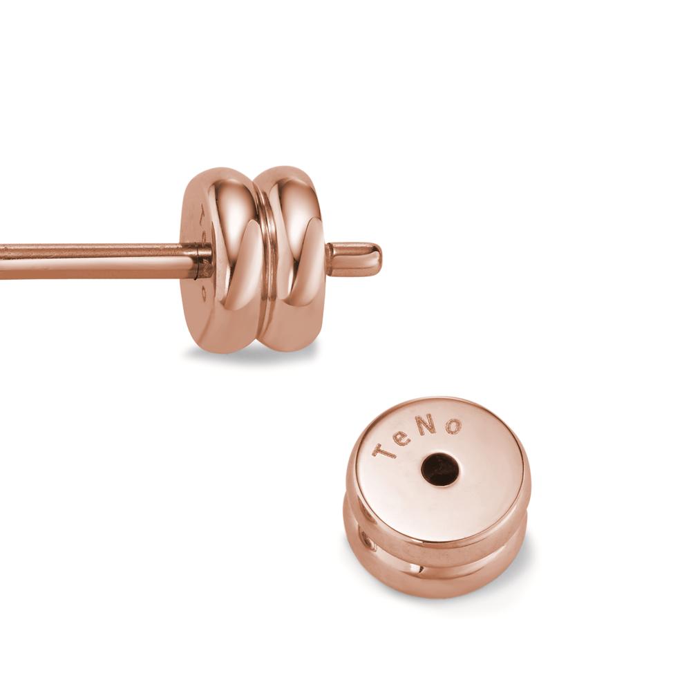 Ohrstecker Joy Roségold aus Edelstahl und Crystal White Zirkonia, Ø7mm