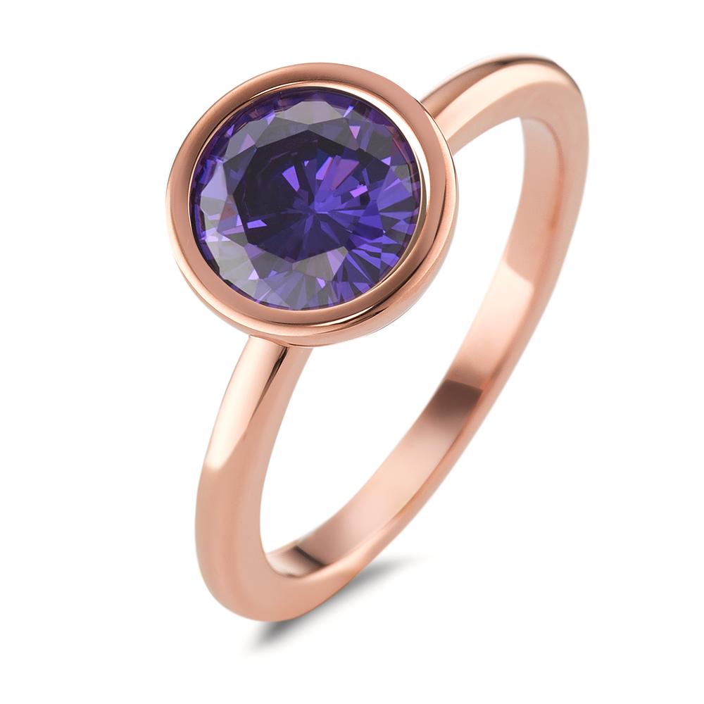 Fingerring Edelstahl Zirkonia violett Ø9.5 mm