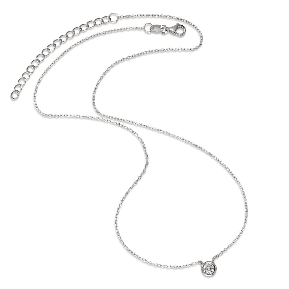 Collier Silber Zirkonia rhodiniert verstellbar Ø5.5 mm