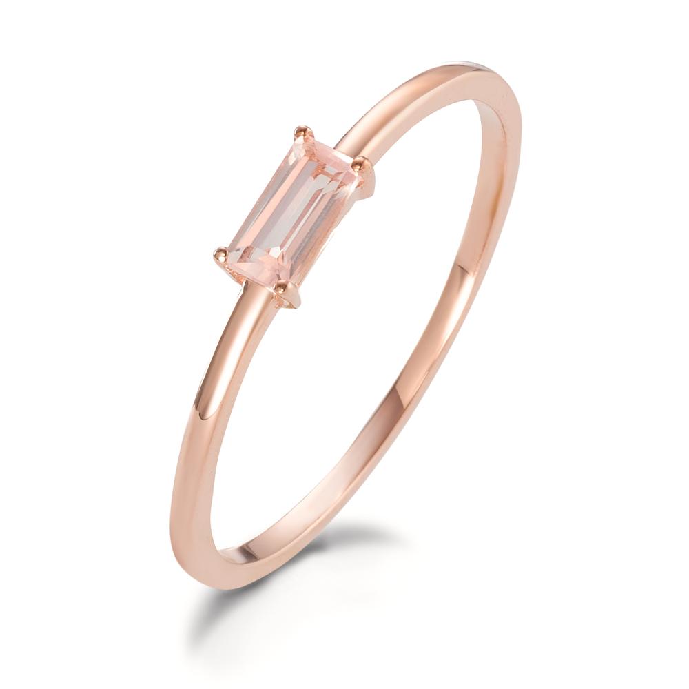 Solitär Ring 375/9 K Rosegold Rosenquarz Baguette