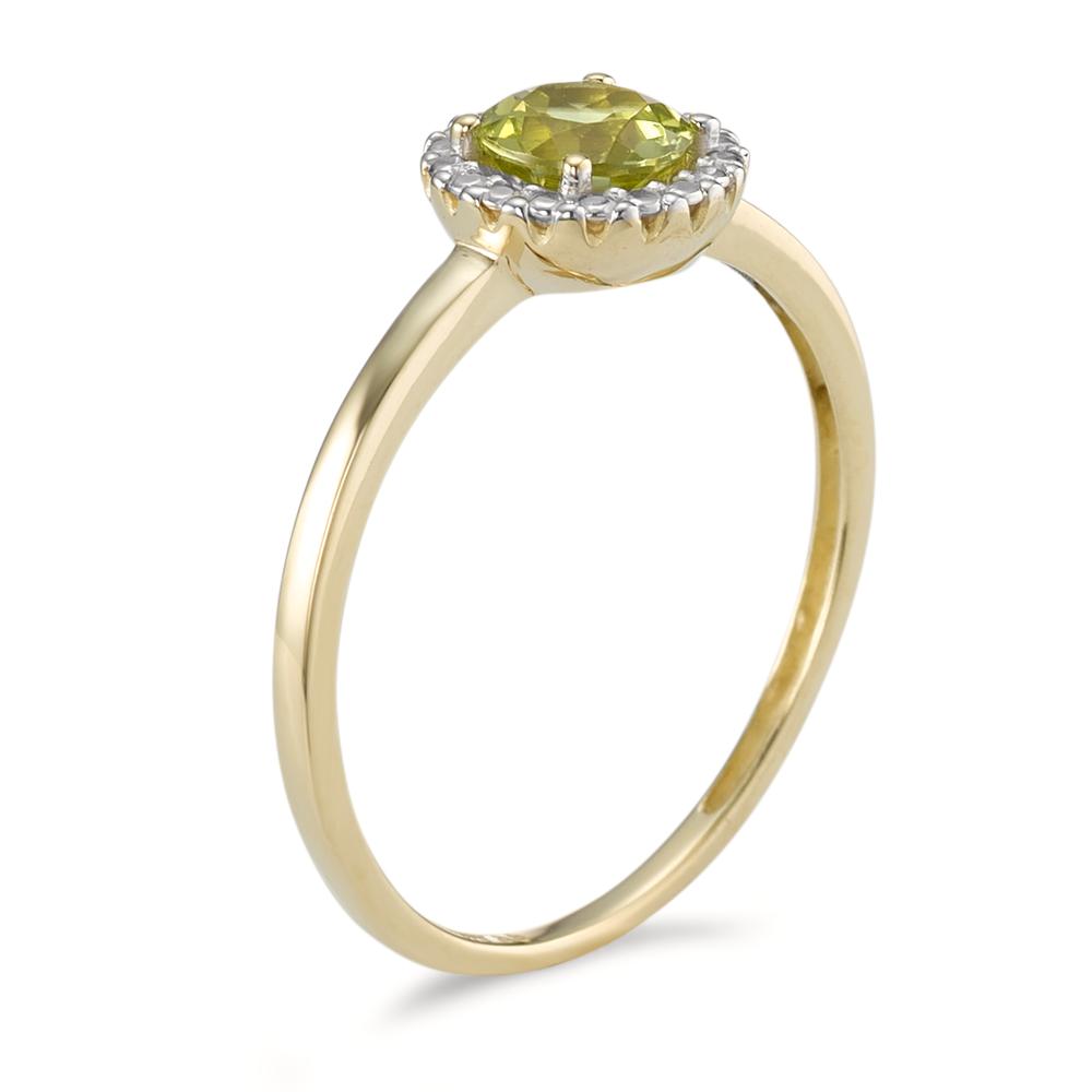 Fingerring 375/9 K Gelbgold Peridot grün bicolor Ø7 mm