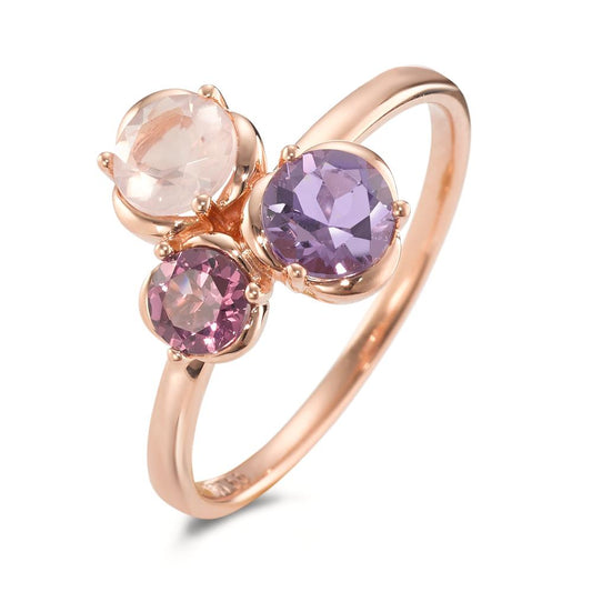 Fingerring 750/18 K Rotgold Amethyst 3 Steine