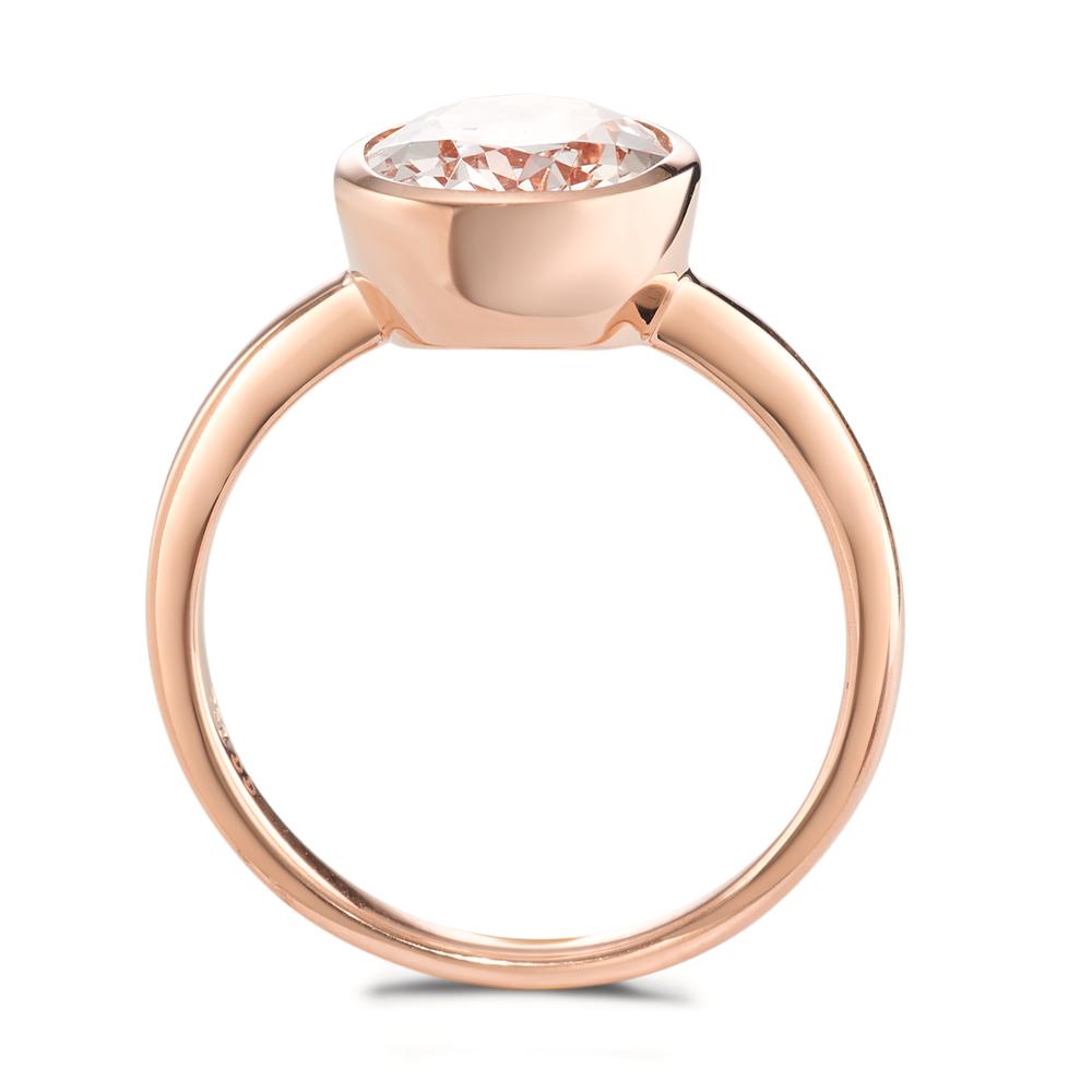 Fingerring 750/18 K Rotgold Morganit champagner, oval