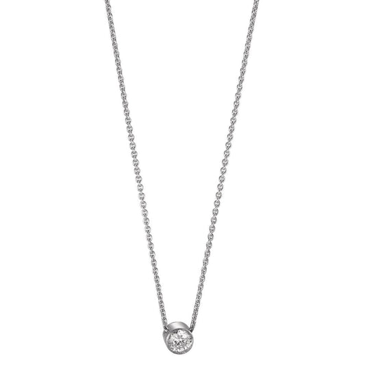 Collier 750/18 K Weissgold Diamant 0.06 ct, w-si verstellbar