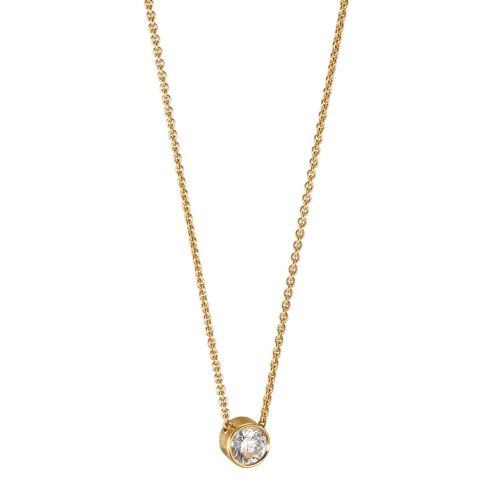 Collier 750/18 K Gelbgold Diamant 0.10 ct, w-si verstellbar