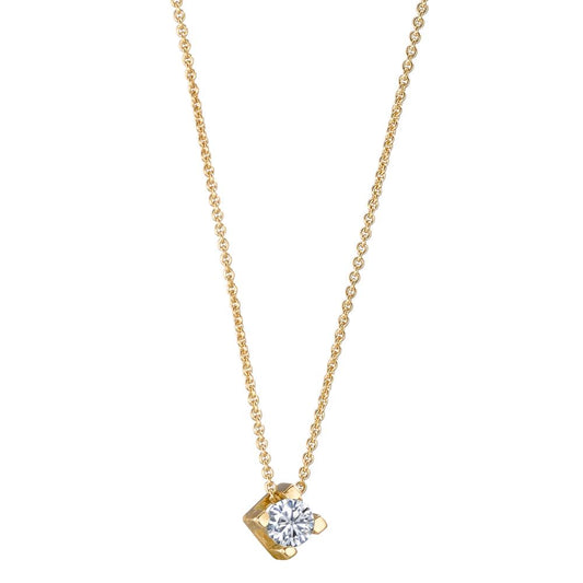 Collier 750/18 K Gelbgold Diamant 0.10 ct, w-si verstellbar