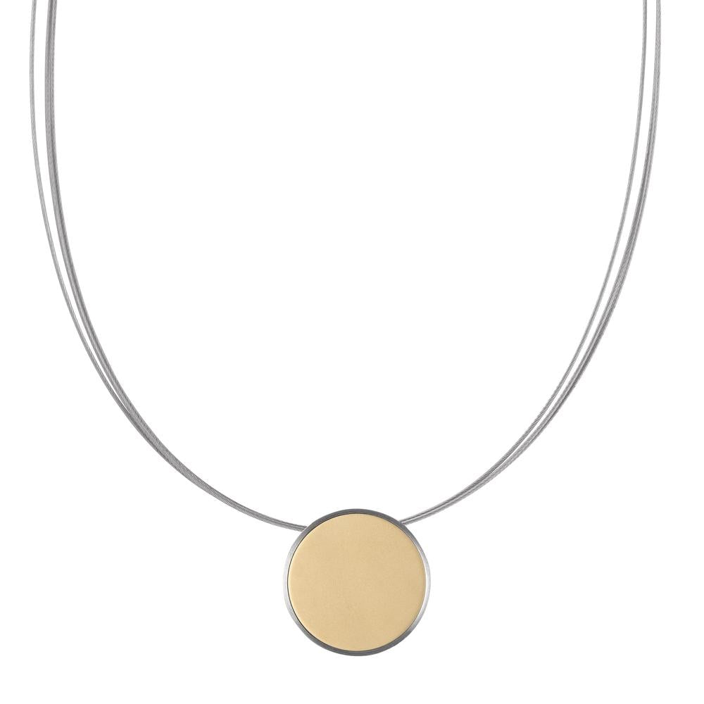 Design Collier Pura aus Edelstahl-Gold sandmatt, Ø15,0mm