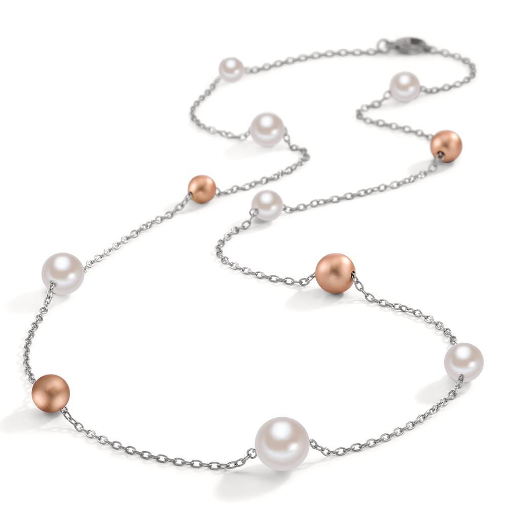 Halskette Arya Edelstahl mit Light Rosé Aluminium Pearls und Muschelperlen