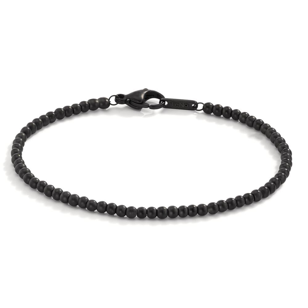 Armband Adonic aus schwarzen Edelstahlkugeln Ø3mm sandmatt