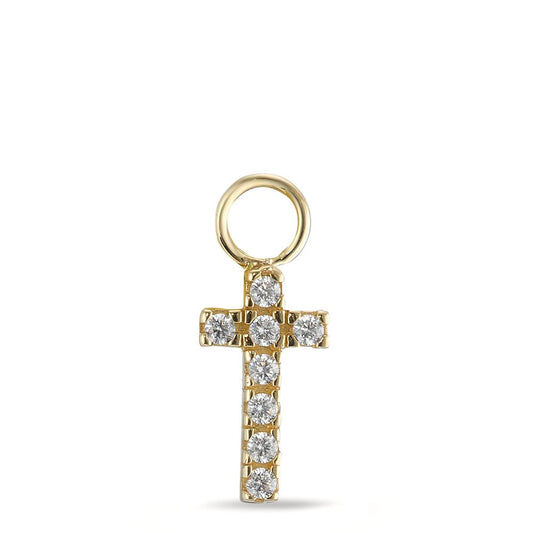 Charms 750/18 K Gelbgold Zirkonia 7 Steine Kreuz