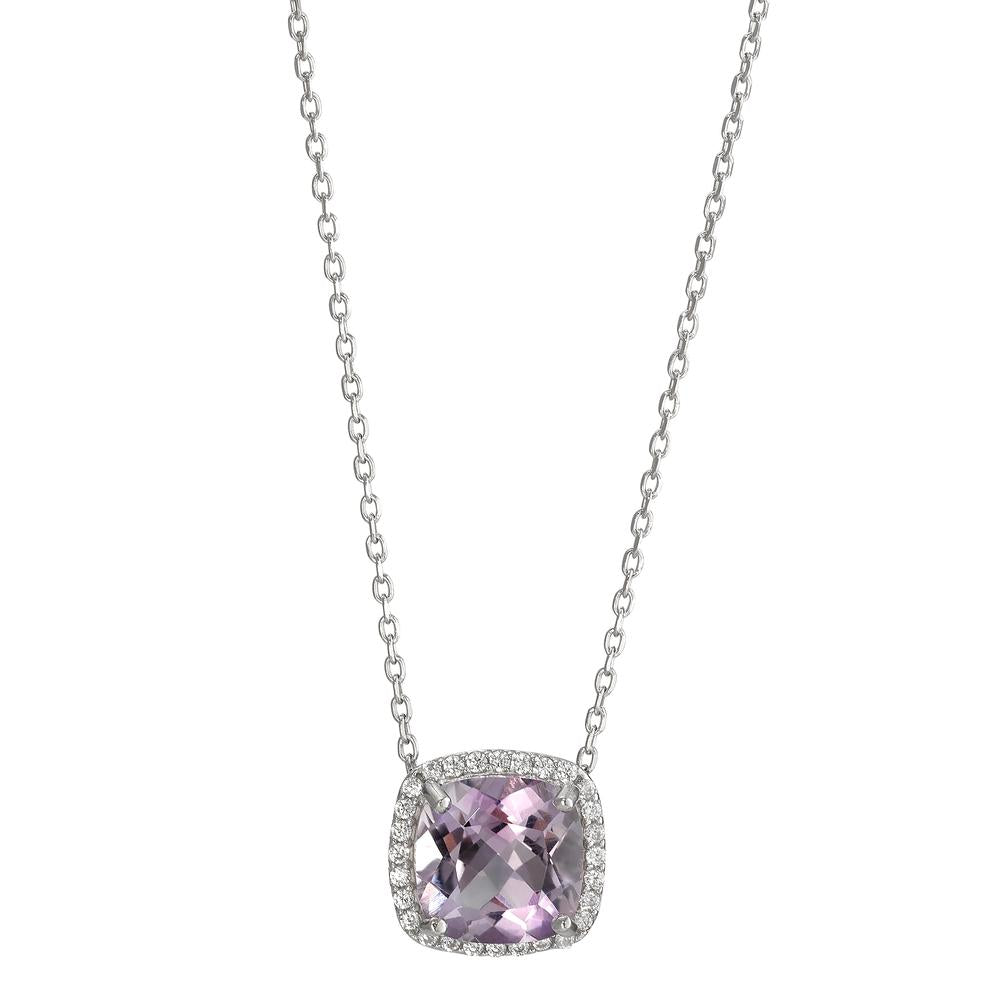 Collier Silber Amethyst rhodiniert verstellbar