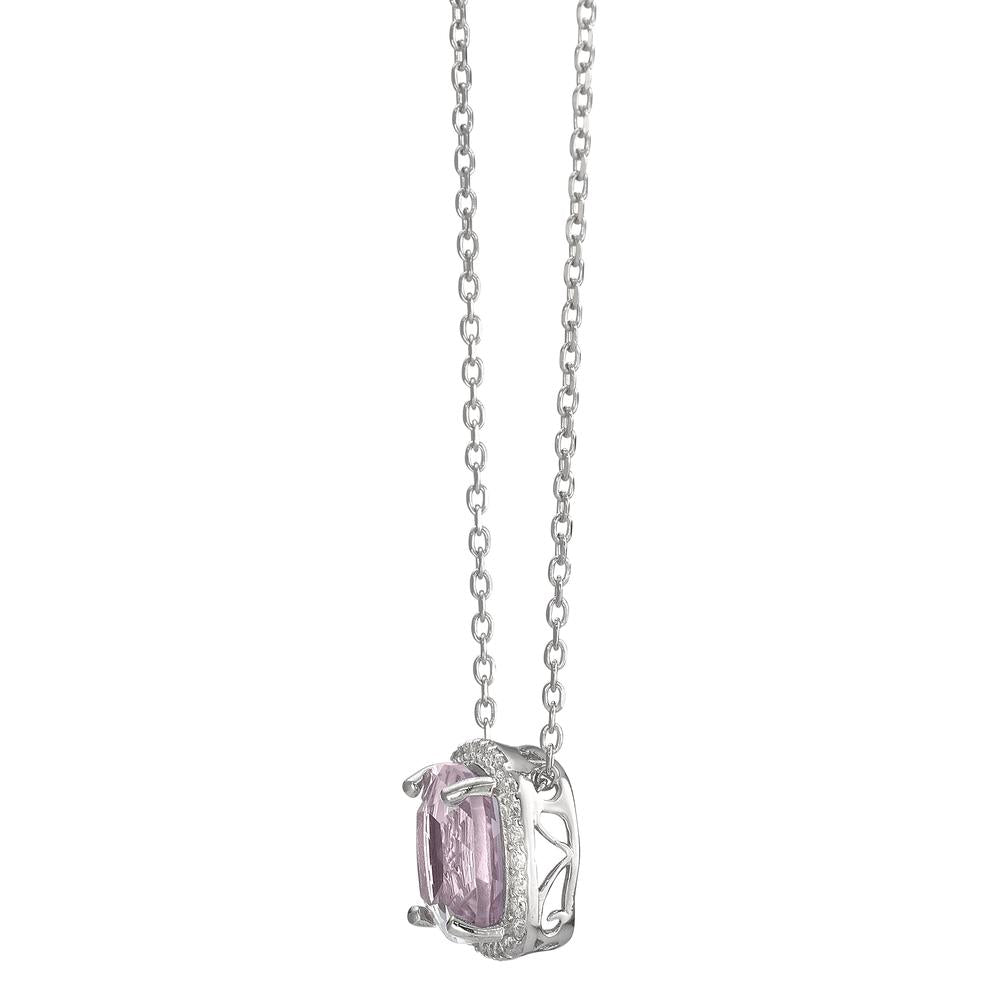 Collier Silber Amethyst rhodiniert verstellbar