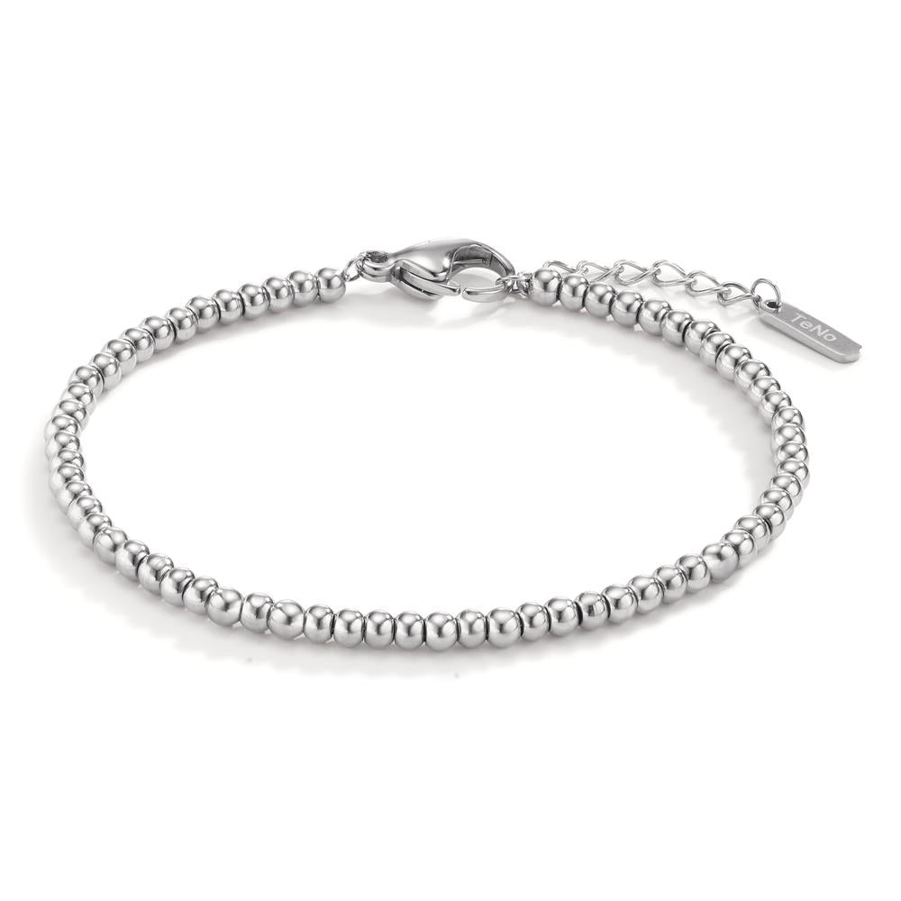 Armband Bola aus glänzenden Edelstahlkugeln Ø3mm, 17,5- 19,5cm verstellbar