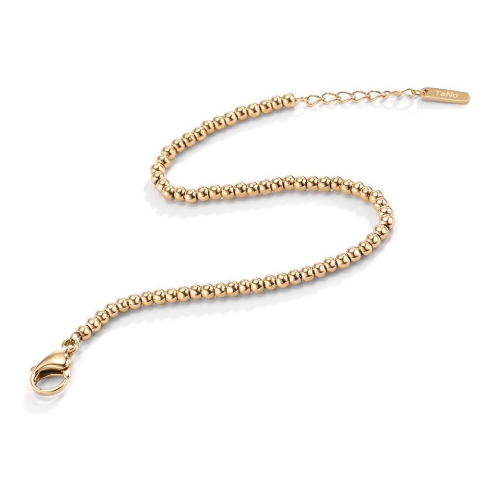 Armband Bola Gold aus glänzenden Edelstahlkugeln Ø3mm, 16,5- 19,5cm verstellbar