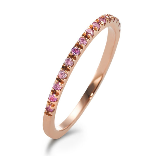 Memory Ring 750/18 K Rotgold Saphir pink, 15 Steine