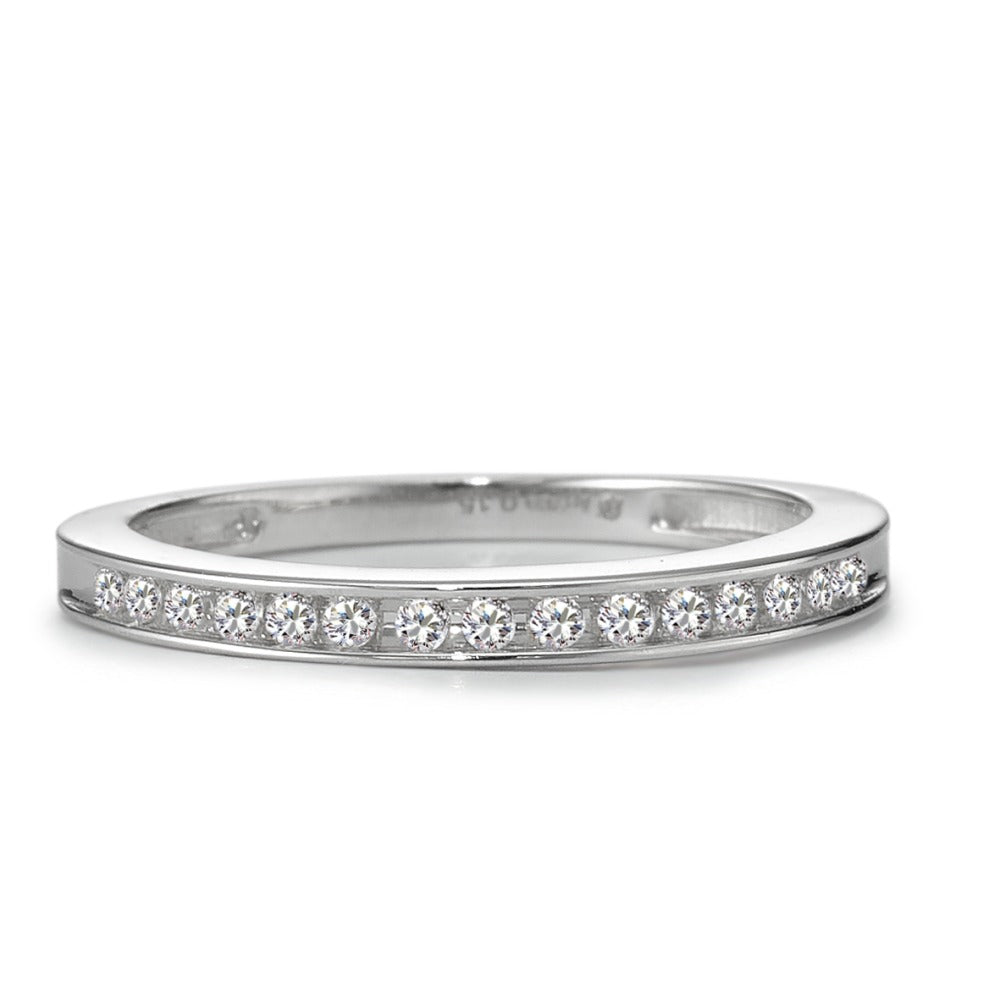 Memory Ring 750/18 K Weissgold Diamant 0.15 ct, 15 Steine, w-si