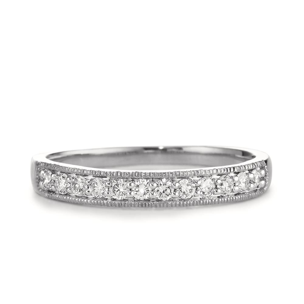 Memory Ring 750/18 K Weissgold Diamant 0.25 ct, 12 Steine, w-si