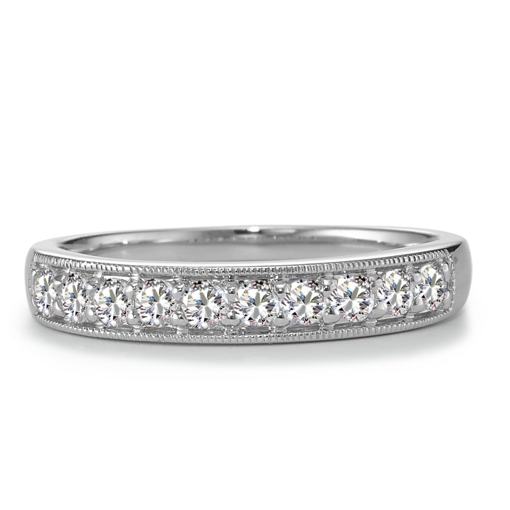 Memory Ring 750/18 K Weissgold Diamant 0.35 ct, 10 Steine, w-si